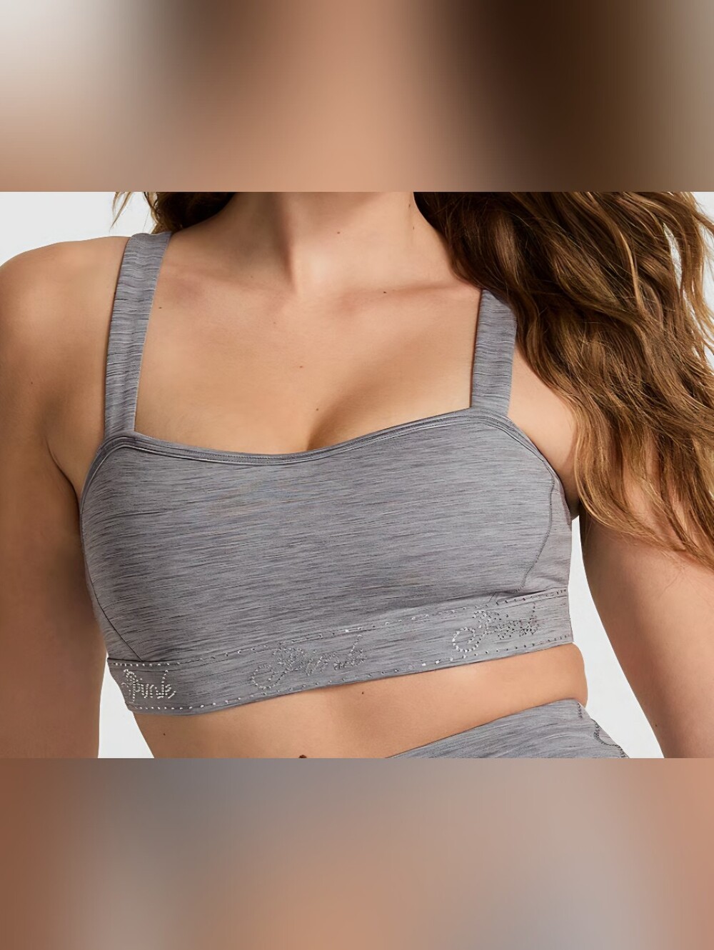 PINK VS Relay Logo Shine Sports Bra sz XXL